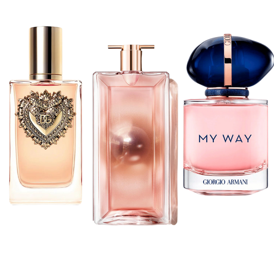 Combo de 3 perfumes Dolce & Gabanna Devotion, My Way Giorgio Armani, Lancôme Idôle 100ml